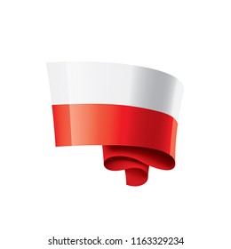 Poland flag, vector illustration on a white background