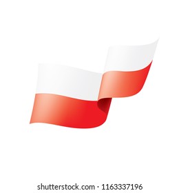 Poland flag, vector illustration on a white background