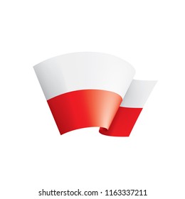 Poland flag, vector illustration on a white background