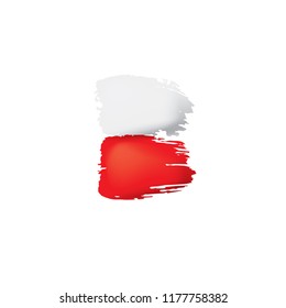 Poland flag, vector illustration on a white background.