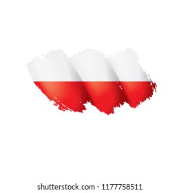Poland flag, vector illustration on a white background.