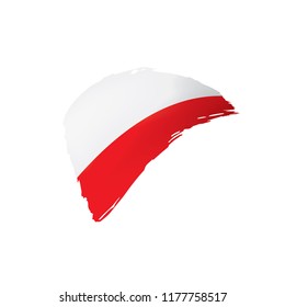 Poland flag, vector illustration on a white background.