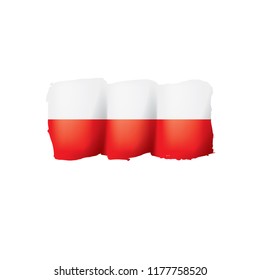 Poland flag, vector illustration on a white background.