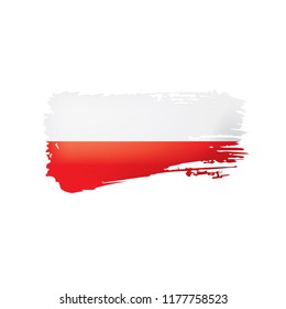 Poland flag, vector illustration on a white background.