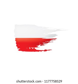 Poland flag, vector illustration on a white background.