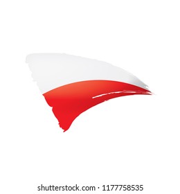 Poland flag, vector illustration on a white background.