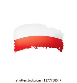 Poland flag, vector illustration on a white background.