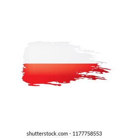 Poland flag, vector illustration on a white background.