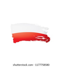 Poland flag, vector illustration on a white background.