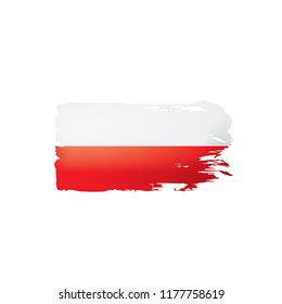 Poland flag, vector illustration on a white background.