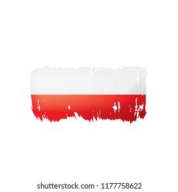 Poland flag, vector illustration on a white background.