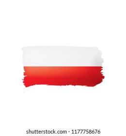 Poland flag, vector illustration on a white background.