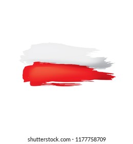 Poland flag, vector illustration on a white background.
