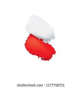 Poland flag, vector illustration on a white background.