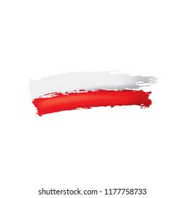 Poland flag, vector illustration on a white background.