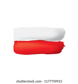 Poland flag, vector illustration on a white background.