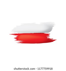 Poland flag, vector illustration on a white background.