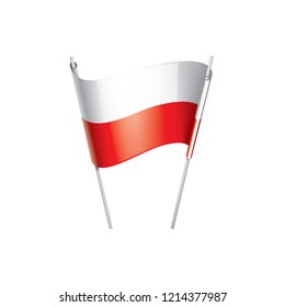 Poland flag, vector illustration on a white background