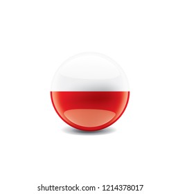 Poland flag, vector illustration on a white background
