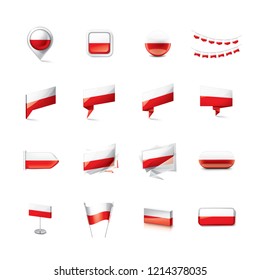 Poland flag, vector illustration on a white background