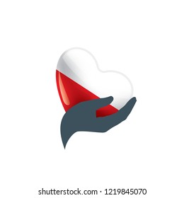 Poland flag, vector illustration on a white background