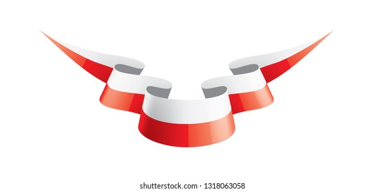 Poland flag, vector illustration on a white background