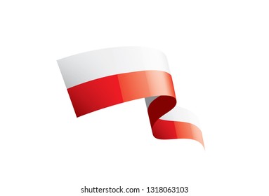 Poland flag, vector illustration on a white background