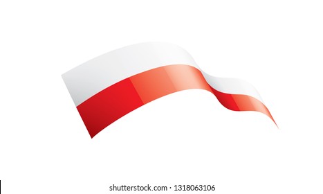 Poland flag, vector illustration on a white background