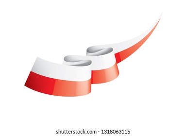 Poland flag, vector illustration on a white background