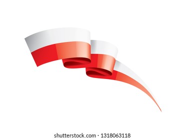 Poland flag, vector illustration on a white background