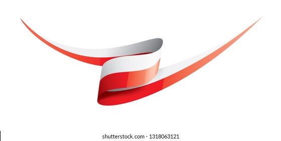 Poland flag, vector illustration on a white background