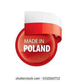 Poland flag, vector illustration on a white background