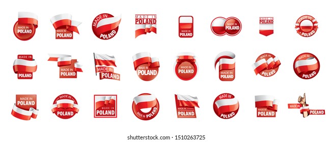 Poland flag, vector illustration on a white background