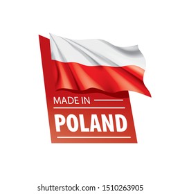 Poland flag, vector illustration on a white background