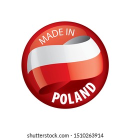 Poland flag, vector illustration on a white background