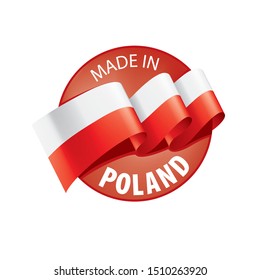 Poland flag, vector illustration on a white background