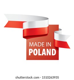 Poland flag, vector illustration on a white background