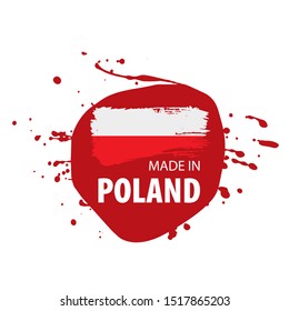 Poland flag, vector illustration on a white background