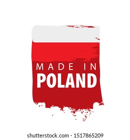 Poland flag, vector illustration on a white background