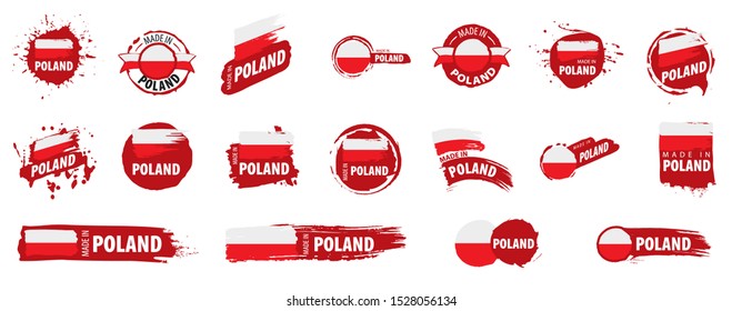 Poland flag, vector illustration on a white background