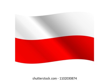 Poland flag, Vector image and icon
