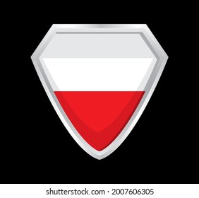 Poland flag vector. A sign of the Polish state. A shield with a red and white canvas