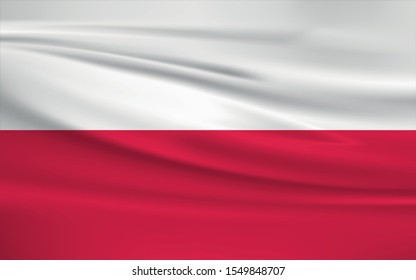 Poland flag with waving effect