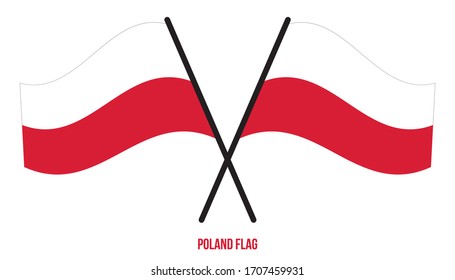 Poland Flag Waving Vector Illustration on White Background. Poland National Flag.