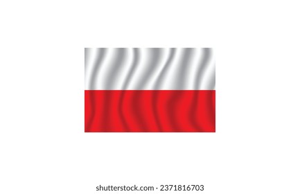 Poland flag waving vector illustration Flag icon Standard color Standard size A rectangular flag Computer illustration Digital illustration.