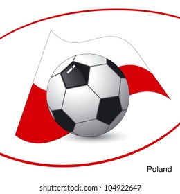 Poland football on white background