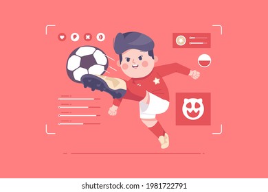 poland football player cute character design