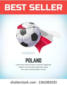 Poland football or soccer ball. Football national team. Vector illustration.