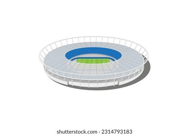 Ilustración vectorial del estadio de fútbol en fondo aislado