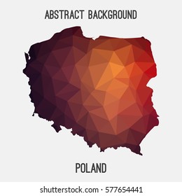 Poland in geometric polygonal style.Abstract tessellation,modern design background. Vector illustration